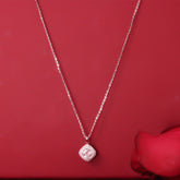 Silver Rhombus Shape Pendant With Chain